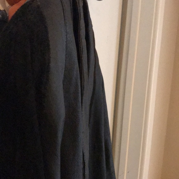 Full length leather coat with suede on lapel and arms. Oversized. - Picture 4 of 5